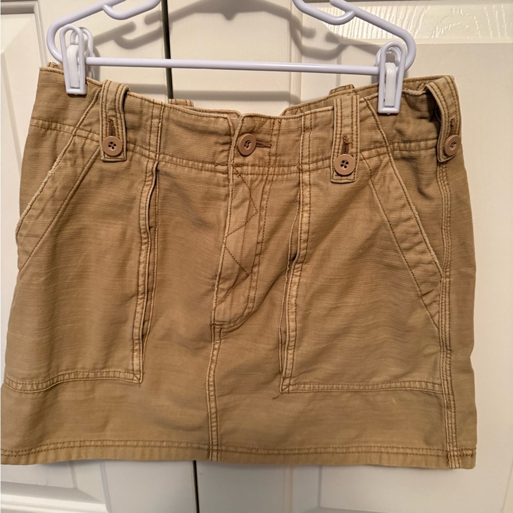 Free People Tan Cargo Mini Skirt Casual